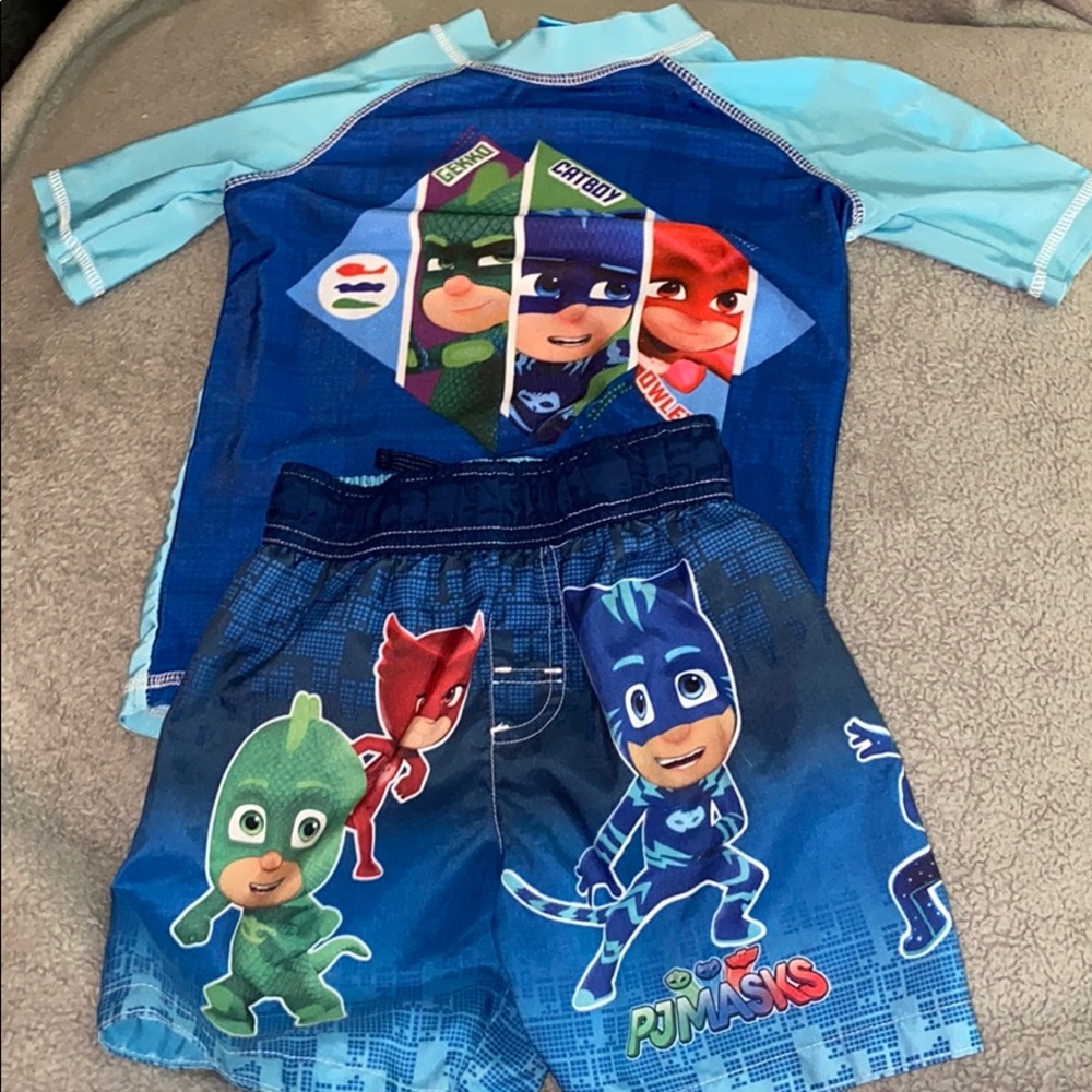 PJ mask swim set. Trunks and shirt. SPF